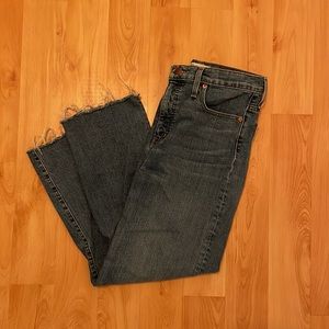 Madewell medium denim blue, wide leg, cropped, high waisted